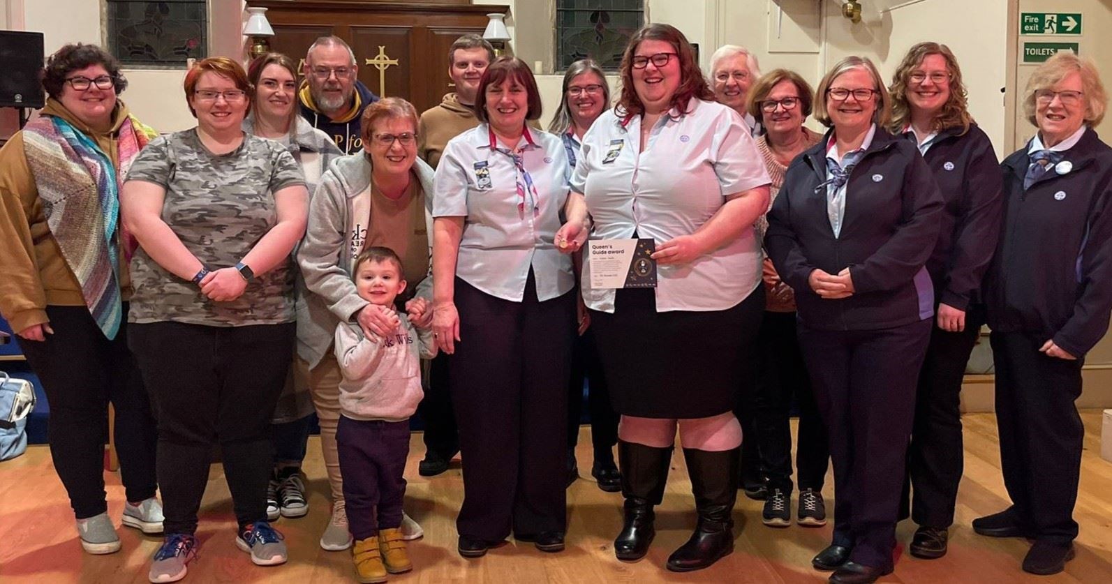 Laura Smith received her award surrounded by friends, family and fellow members of Girlguiding.